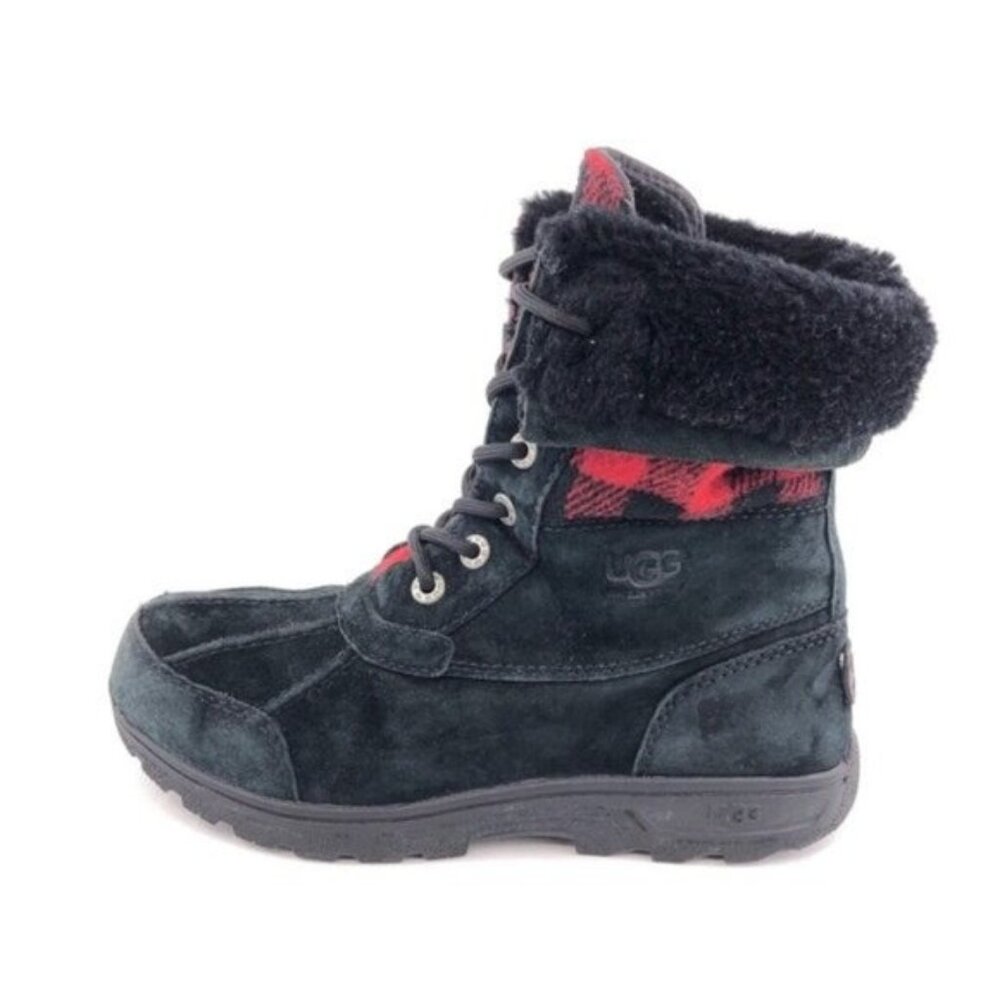 UGG Butte Redwood Buffalo Check Winter Boots Kids 4